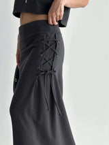 Tie Up Maxi Skirt -2 colours
