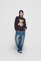 24FW PIXEL BEAR ARTWORK KNIT PINK