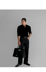 RIbbed Collar Knitwear [black]