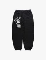 FOOT PRINT LOGO SWEAT PANTS BLACK