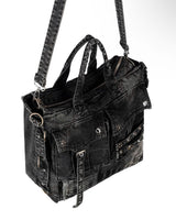 ウォッシュデニムショルダーバッグ (Black)