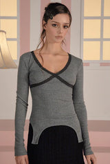 Betty lace tee - charcoal