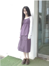 double button skirt