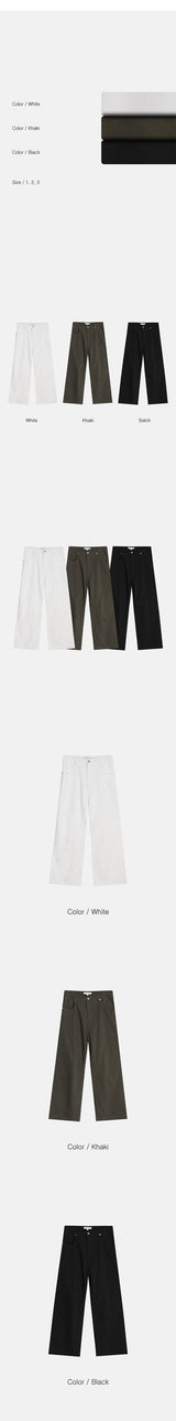 [Unisex] Islet cotton semi wide pants(3color)
