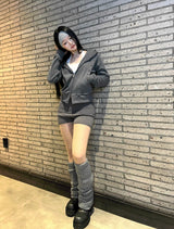 Studded Crop Hoodie