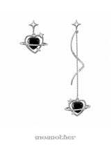 [925silver needle] ドロップハートアンバルピアス