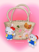 kt mini rattan dot bag(with random keyring)