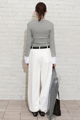 NEW CUFFS TOP_MELANGE GRAY
