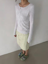 Breeze CottonModal HenryNeck T-Shirt (Bio-Washing) - Light Melange
