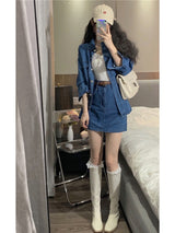 [SALE] denim shirt skirt two-piece dress