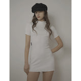 EVE HALF NECK DRESS-IVORY