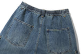 Slab Washing Cargo Denim Pants (Blue)