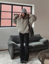 Milky Two Way String Hooded Padding