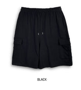 [U-BASIC] エイセルバンディングパイルハーフカーゴパンツ