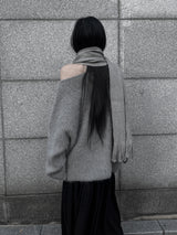 overfit mohair lips-neck knit (2color)