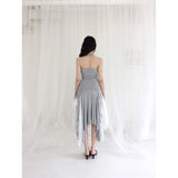 【MADE】chiffon flutter skirt, gray