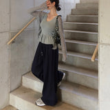 [MADE] Texture, Linen Pintack Wide Pants