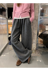 Pink button high-neck knit long-sleeved cardigan