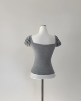 Hacken Ribbon Lace Top (light gray)
