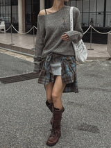 Teen Grey Brush Skirt