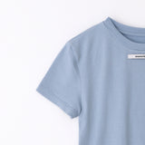 Slim label half tee Skyblue