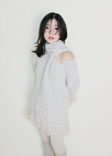 プードルデムーアテスターダメージ長袖ニットドレス (Muffler Set)