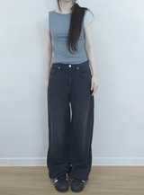 ブラックワイドパンツ