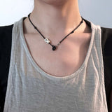 ドットカラムネックレス (black)