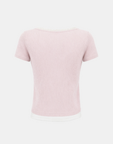 Haze Lace Neck Ribbed T-shirt