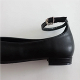 ポインテッドストラップフラットシューズ (LEATHER BLACK, SUEDE PINK, SUEDE BLACK 3COLORS!)