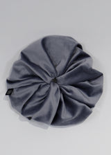 Matt Velvet Scrunchie_One Point_Large_Metal Grey