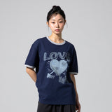 XTT137 Pierce Basic Ringer T-Shirt (NAVY)
