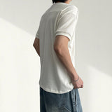 Ray Diagonal Shoulder Zipper Short Sleeve T-shirt 