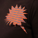 1/2 BUBBLE GUM TEXT TEE (BROWN)