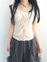 vintage shirring button t