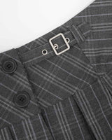 Buckle Pleated Mini Skirt Check