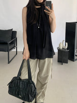 Romits Sleeveless Blouse Tie Set