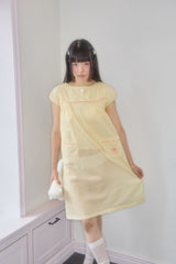 ONE BUTTON MINI DOT DRESS (YELLOW)