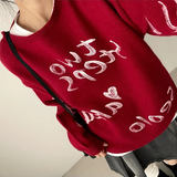 Pen Lettering Printing Round Knit