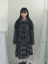 Charcoal Blend Checkered Layered Skirt