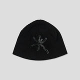 Grid Leather Patch Waffle Beanie (2c)