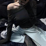 Lace off-shoulder top(3colors)
