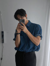 ASCLO Summer Denim Roll Up Shirt (2color)
