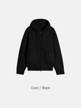 Heart knit zip-up