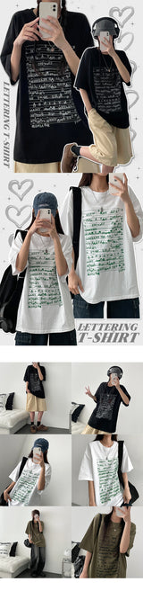 Lajure lettering short-sleeved shirt