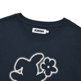 WITTY BUNNY CROP MODAL T-SHIRT [DARK NAVY]