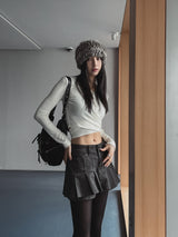 Jerry Double Button Pleated Skirt Pants