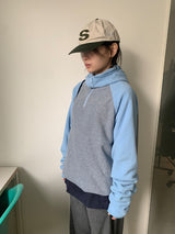 Chiffonne Brushed Hood Half Zip-Up Fleece Sweatshirt