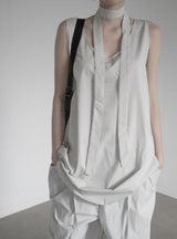 Airy Soft Scarf Sleeveless One Piece