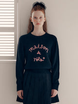 MAISON DE ROLA エンブロイダリーニット ブラック